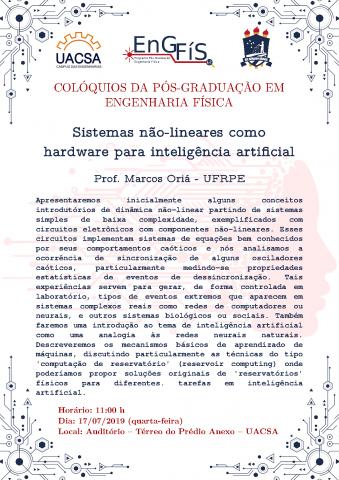Colóquios da Pós-Graduação em Engenharia Física – 17/07/2019