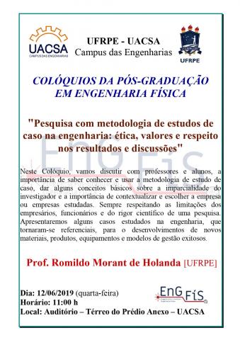 Colóquios da Pós-Graduação em Engenharia Física – 12/06/2019