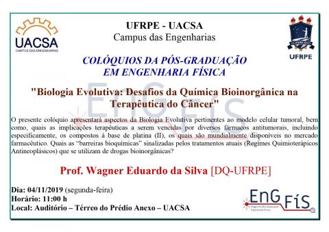 Colóquios da Pós-Graduação em Engenharia Física – 04/11/2019
